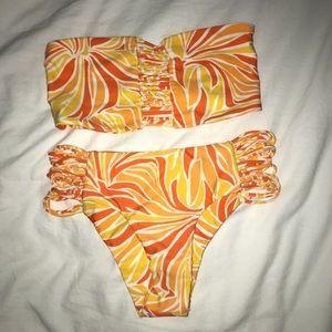 Mikoh Orange and Yellow Bikini Set